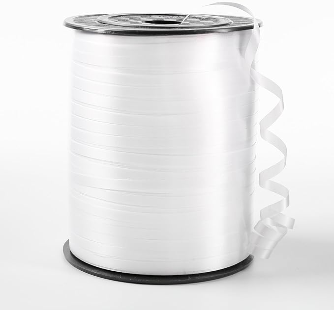 White Curling Ribbon, 500 Yard Christmas Curling Ribbons for Gift Wrapping, Balloon String for Balloons Curly Ribbon, Gift Bow Ribbons for Baby Shower, Florist Flower Party Decorations