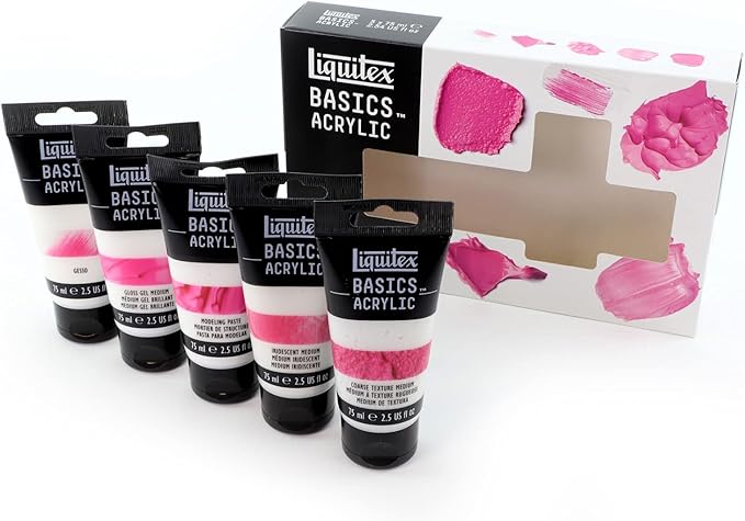 Liquitex BASICS Acrylic Medium Starter Set, 2.5-oz (Pack of 5)