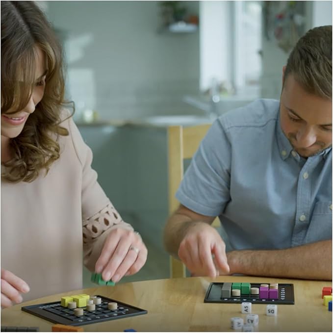 The Genius Square from The Happy Puzzle Company – Game of The Year Award Winner, 60000+ Solutions STEM Puzzle Game. Roll Dice, Race Your Opponent to Fill Grid with Different Shapes!
