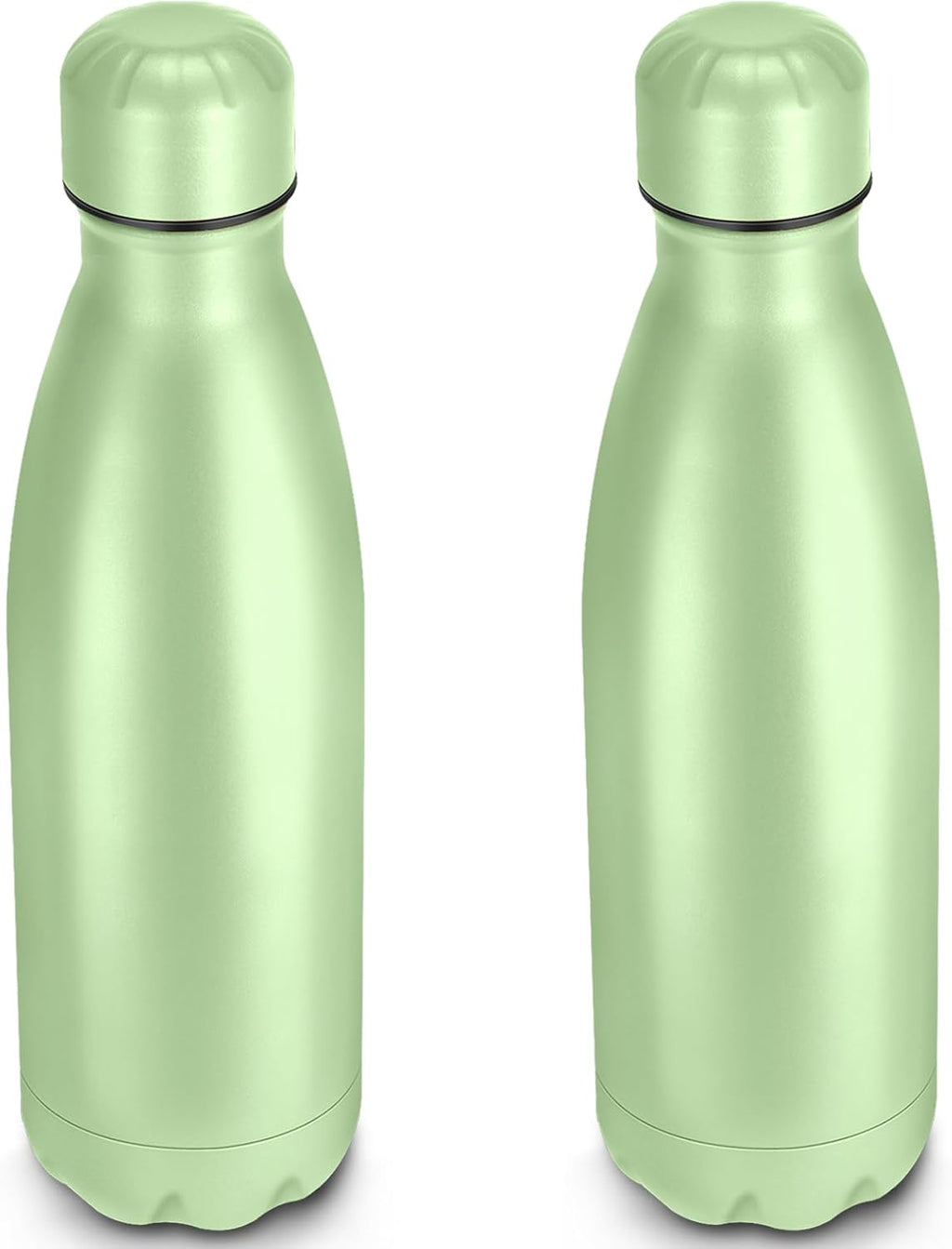 25oz Cola-Bottle Shaped Stainless Steel Leak-proof Water Bottle,Double Wall Vacuum Insulated Metal,Travel Mug For Sports Indoors & Outdoors,BPA-Free School Kids Flasks,Green(2 Pack)