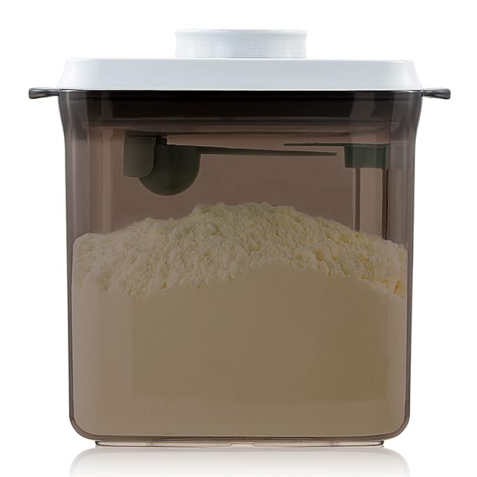 1700ml Airtight Formula Container Pop Up Milk Powder Container Formula Dispenser, 21OZ, 1.32LB, 600g, Brown