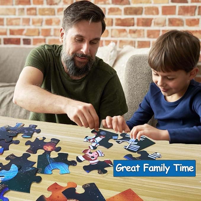 Jumbo Floor Puzzle for Kids, Large Jigsaw Puzzles 35 Piece for Kids Ages 3-5,Preschool Learning & Education Toys, Gifts for 4-8 Year Old Boys and Girls (Solar System Planet)
