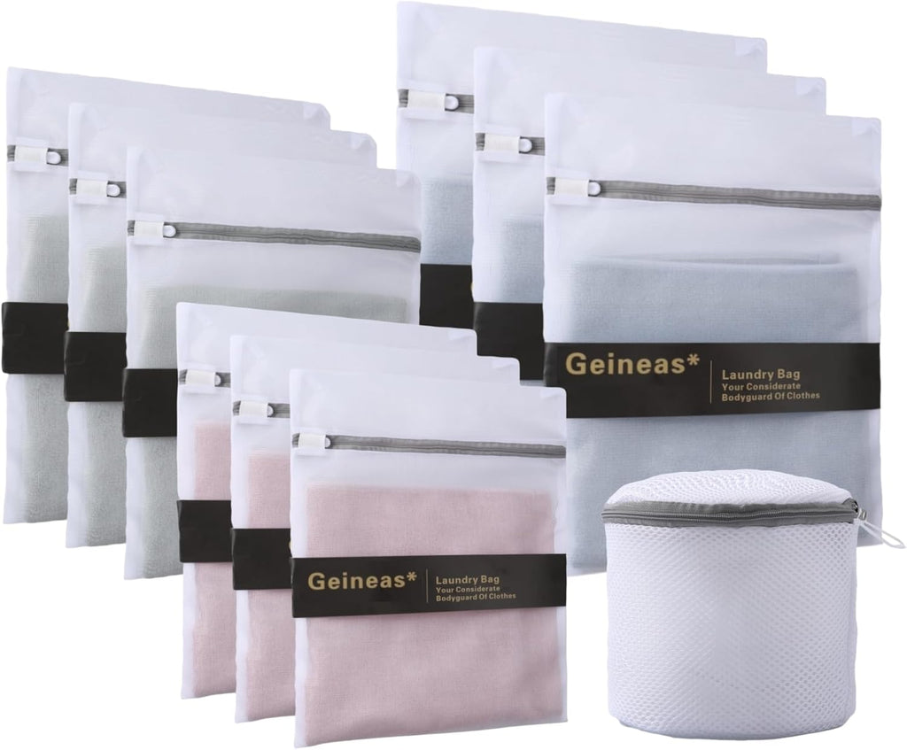10 Pcs Lingerie Bags for Washing Delicates(3L 3M 3S Bra Bag) Mesh Laundry Bags for Washing Machine Wash Bag for Bra Socks Underwear Baby Clothes