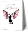 SHLINCO Baby's First Halloween Handprint Kit - Spooky Keepsake Gift with Bat Design, 7.8x9.8 Inch Canvas Photo Prop and Footprint Art for Desktop Decor, Halloween Baby Keepsake Gift