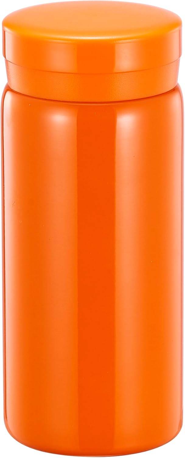 Mini Thermos Cute Water Bottle - 7 oz Tiny Insulated Vacuum 18/10 Stainless Steel Small Flask - Leak Proof & Spill Proof & Keeps Cold and Hot for Drink, Coffee, Tea - Orange
