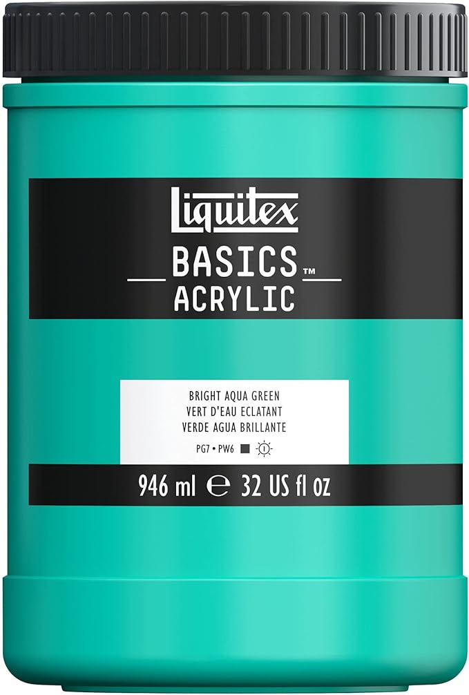 Liquitex BASICS Acrylic Paint, 946ml (32-oz) Jar, Bright Aqua Green