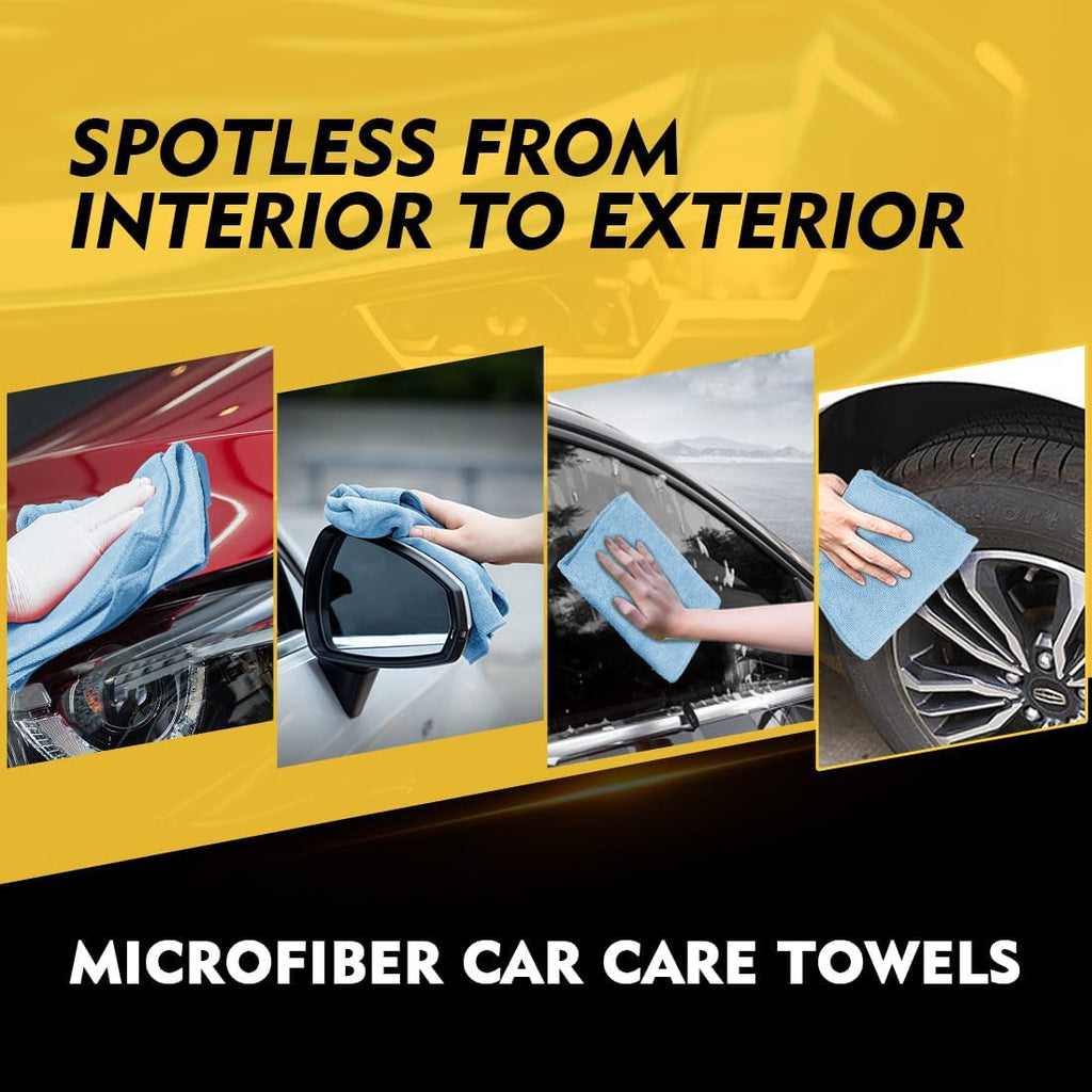 HOMEXCEL Blue Microfiber Cleaning Cloth 150 Pack, 12.5 x 12.5 inch Microfiber Towels for Cars, Ultra Absorbent Car Washing Cloth Cleaning Rags for Car Kitchen Window