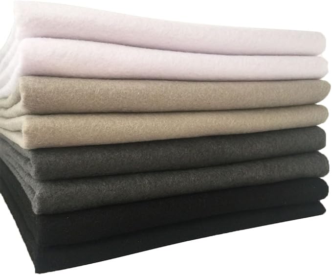 4pcs Thick 1.4mm Soft Felt Fabric Sheet Assorted Color Felt Pack DIY Craft Sewing Squares Nonwoven Patchwork (92x90cm Black & White)