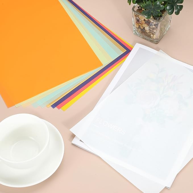 PATIKIL 60 Sheets Vellum Paper 8.5x11inches, Printable Translucent Paper 100GSM Colored for Invitations Laser Inkjet Printing Card Making Crafting Wedding Tracing, Beige Gold/White
