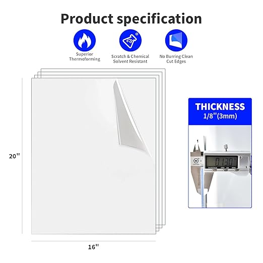 Art3d (2 Pack) 1/8" Thick Plexiglass Sheets - 16" x 20" PET Clear Sheets for Art Design，Craft Projects, Signs, DIY in Home, Wedding, Festival,Party,Office