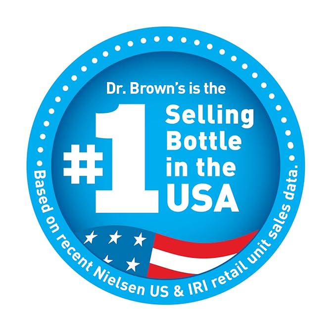 Dr. Brown’s Natural Flow® Anti-Colic Options+™ Narrow Baby Bottles 4 oz/120 mL, with Level 1 Slow Flow Nipple, 3 Pack, 0m+ Blue