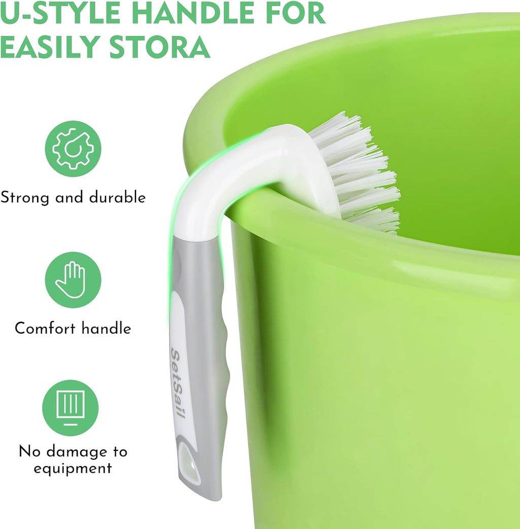 SetSail Scrub Brush, Heavy-Duty Scrub Brushes for Cleaning with Stiff Bristles Cleaning Brush for Shower, Bathroom, Carpet, Kitchen and Bathtub Scrubber - 2 Pack
