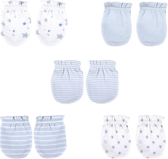5 Pairs Baby Not Scratch Mittens 0-6 Months New Born Boy Girl Gloves Cute Infant Accessories