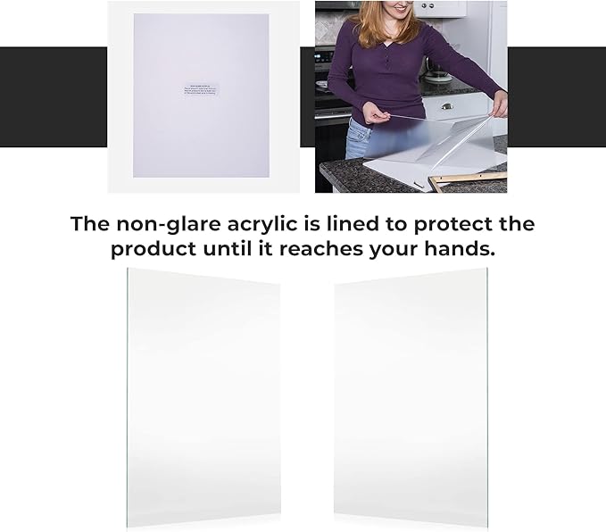 Non-Glare Acrylic Replacement for 24x36 Picture Frame, Replacement Plexiglass for 24x36 Photo Frame, UV-Resistant Non-Glare Acrylic Cover Sheet