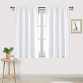 DWCN White Curtains for Living Room Thermal Insulated, 50% Light Blocking Curtains for Bedroom, Dining Room Window, W 52x L 54 Inch, Set of 2 Rod Pocket Curtain Panels
