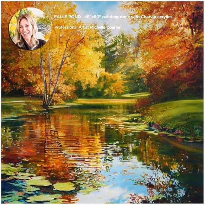 Charvin Extra Fine Professional Artist Acrylic Paint Colors, Nature Themed Hues, 150ml Golden Yellow
