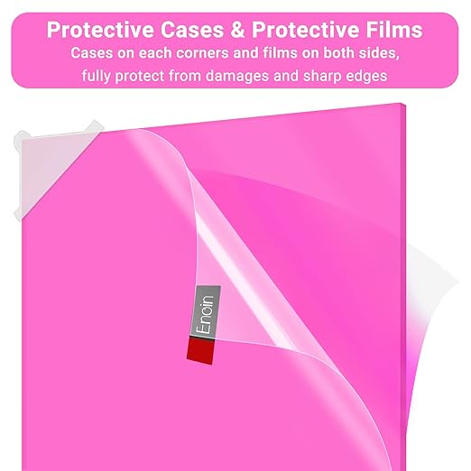 Enoin 2 Pack 12x12 Translucent Pink Acrylic Sheet - Cut to Size Plexiglass Sheets 1/8 inch Thick, Colored Plastic Board Panel for Art Craft, DIY, Painting