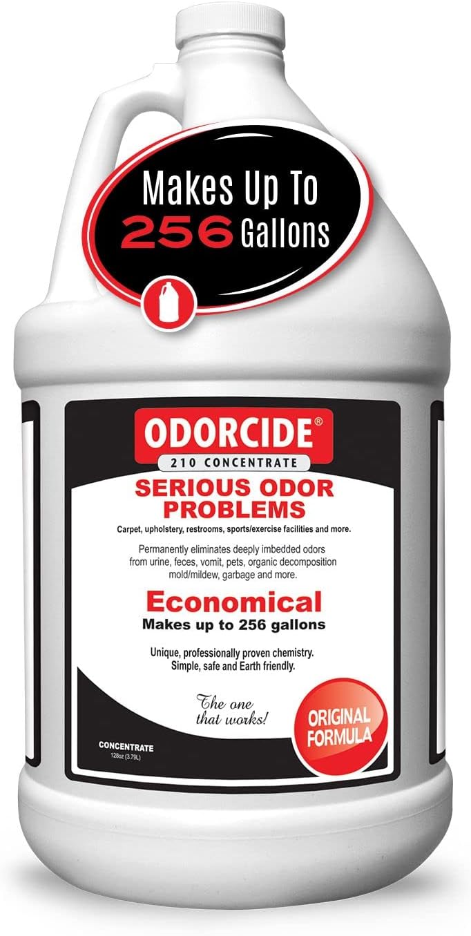 Odorcide Odor Eliminator Concentrate: Odor Eliminator for Strong Odor on Carpets, Hardwood & More - Smoke, Sweat & Pet Odor Eliminator for Home w/Non-Enzymatic Formula, 1 Gallon