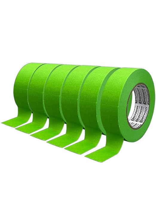 Painters Tape for Car - Green No Residue Automotive Masking Tape - Heat Resistant for Paint Booth, 0.94 Inches X 60 Yards, 6 Rolls