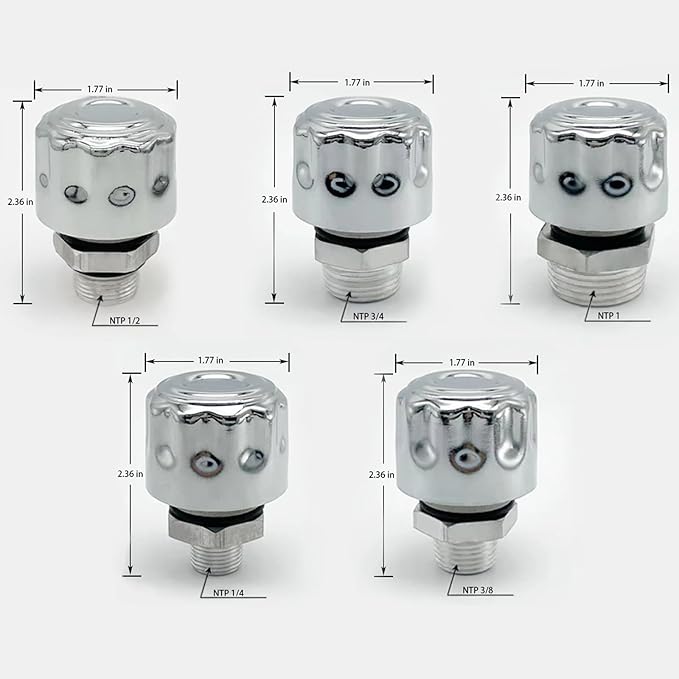 2-Pack 1/4" NPT Breather Caps with 40 Micron Filtration | Heavy-Duty Carbon Steel & Aluminum Alloy Hydraulic Vent Caps | For Gearboxes, Coolant Tanks, Excavators, Trucks