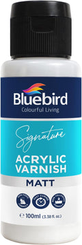 BLUEBIRD Signature Varnish for Acrylic Painting, Matt, 3.4 Fl Oz (100ML), Non-Yellowing, Non-Toxic, Anti-Crazing, Gloss Varnish for Pro Artists, Hobby Painters & Kids