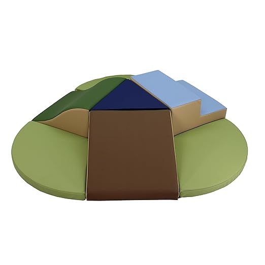 Factory Direct Partners 13800-ET SoftScape Toddler Playtime Junction 360 Climber Plus Side Pads, Indoor Active Play Structure for Toddlers and Kids; Safe Soft Foam (7-Piece) - Earthtone