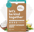 Kind Laundry Detergent Sheets with Stain-Fighting Enzymes - Plant Powered Eco-Friendly Laundry Soap Sheets - Home or Travel Laundry Detergent Fragrance Free, 32 Loads (Mom's Choice Award Winner)