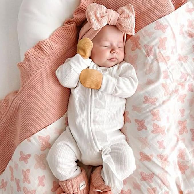 BQUBO 6 Pairs Newborn Baby Boys Girls Mittens 0-6 Months Unisex-Baby Infant Mittens Elastic No Scratch Wrist Gloves