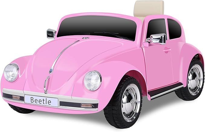 12V Kids Electric Car, Power Wheels with Remote Control, Ride on Car Toys with LED Light, 3 Speeds, Music, Pink