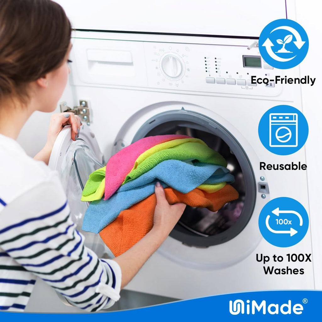 Microfiber Cleaning Cloth, 200PK Reusable Shop Rags Bulk Microfiber Cleansing Cloth Lint Free Cleaning-Towel for Car Kitchen Automotive Bar Mechanic Restaurant Garage,11.5"x11.5",Multicolor