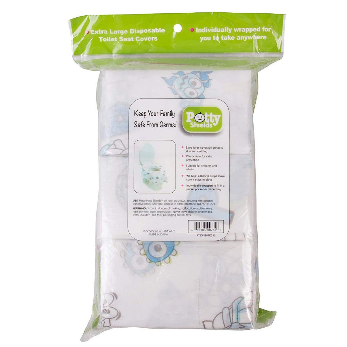 Disposable Toilet Seat Covers for Kids & Adults (6 Pack) - Germ Protect from Public Toilets - Waterproof, Individually-Wrapped, Plastic Lined for No Soak Thru, XL to Cover the WHOLE Toilet - Unisex