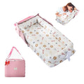 Baby Lounger for Tummy Time Portable,Baby Play mat with Strap,Newborn Lounger Inner Zipper for Boys Girls 0-24 Months,Animal World Pink