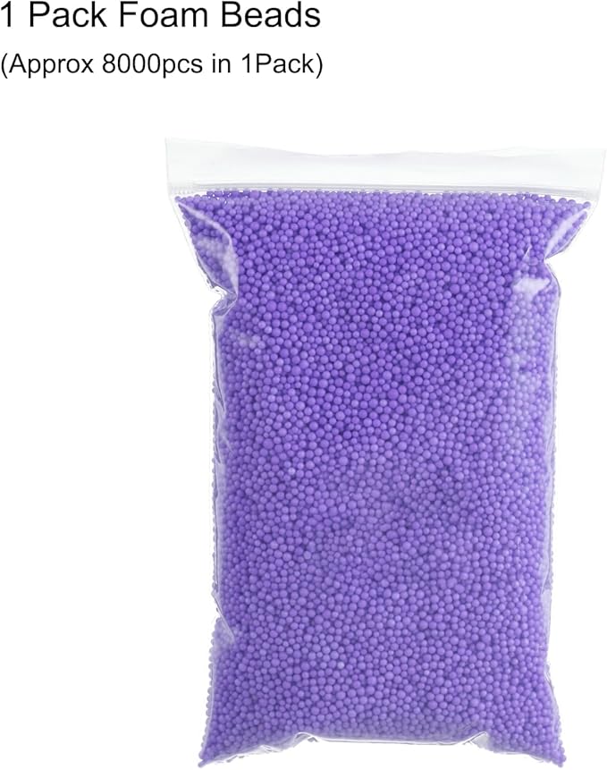 MECCANIXITY Foam Beads Foam Balls 2-3mm for Wedding and Party Decorations, Tiny Packing Balls, Arts DIY Crafts Supplies (Pale Purple,1 Pack Approx 8000pcs)
