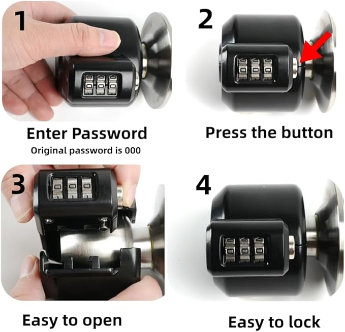 Door Knob Lockout Device Cover to Disable Doorknob/Faucet/Water Valve Hose Lock Door Handle Temporary Lock for Bedroom Door from Outside Handle Without Drilling (2, Black)