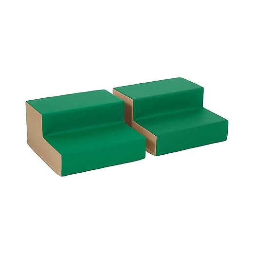 ECR4Kids SoftZone Junior Mix n' Match Step, Beginner Playset, Green, 2-Pack