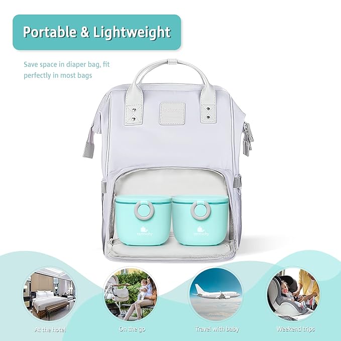 Termichy Baby Formula Dispenser, Portable Milk Powder Dispenser Container with Carry Handle and Scoop for Travel Outdoor Activities with Baby Infant, 8.8OZ, 0.55LB, 250g (Blue)