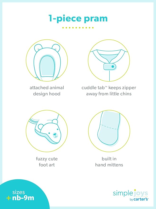 Simple Joys Kid's Pram Ivory Bear Outerwear