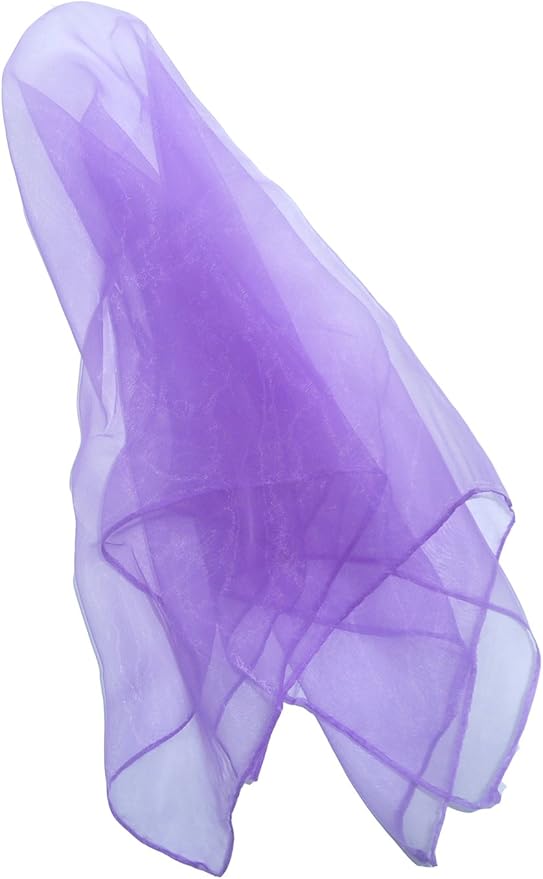 Hoerev Pack of 12 Approx. 24" x 24" Juggling Dancing Scarves Floaty Scarves,Single Colors, 12pcs Purple