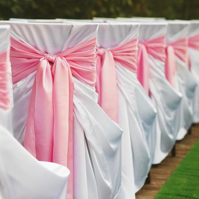 4" Width x 25 Yards Satin Fabric Ribbon, White Ribbon Perfect for Wedding Car, Chair Sash, Grand Opening Ceremony, Big Bows, Embroidery, Floral Crafts, Party Decoration