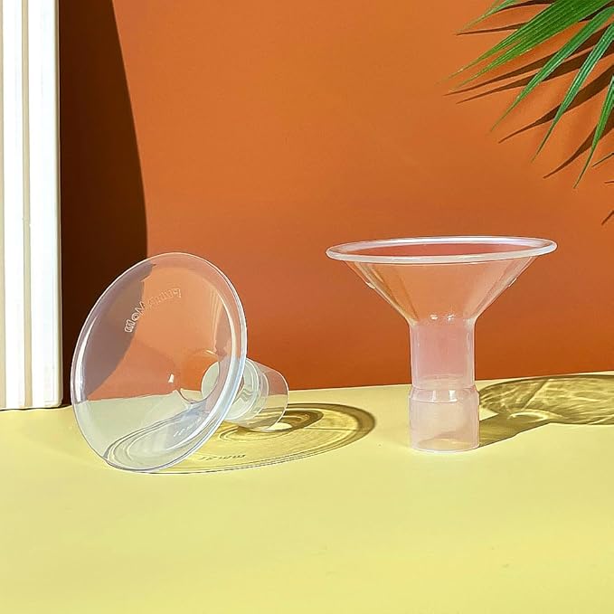PumpMom 21mm Breastshields for Medela Breast Pump Parts, Compatible with Medela Accessories, Not Original PersonalFit Flex Breast Shield Pump Parts, 2pcs (21mm)