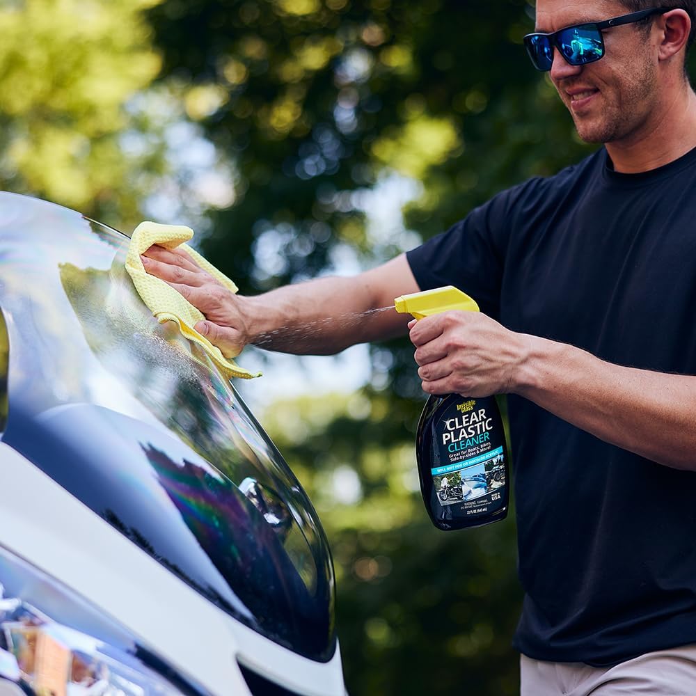 Invisible Glass 92084-2PK Clear Plastic Cleaner for Cars, Motorcycles, RVs, Boats, Helmet Visors, Golf Carts, Acrylic and Vinyl Windows, Streak-Free, Haze-Free, Removes Static, 22 Fl Oz, Pack of 2