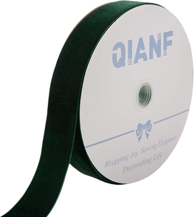 Hunter Green Velvet Ribbon, 1 1/2-Inch by 25-Yard Spool