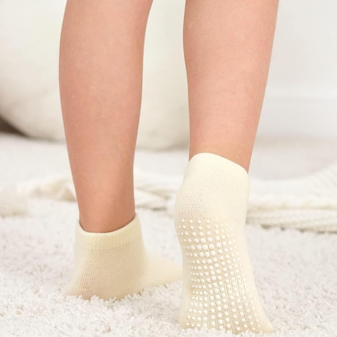 Zaples Baby Non Slip Grip Ankle Socks with Non Skid Soles for Infants Toddlers Kids Boys Girls