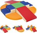 9-Piece Climbing Foam Blocks: Soft PU Leather - Baby Climb and Crawl Activity Blocks - Kids Play Gym Equipment Indoor for Development