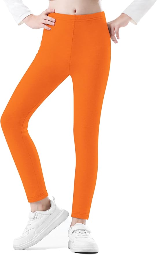 Girls Leggings Cotton Leggings for Toddler Footless Girls Pants Stretchy Baby Girl's Pants Infant Basic Leggings Size 6M -14Y