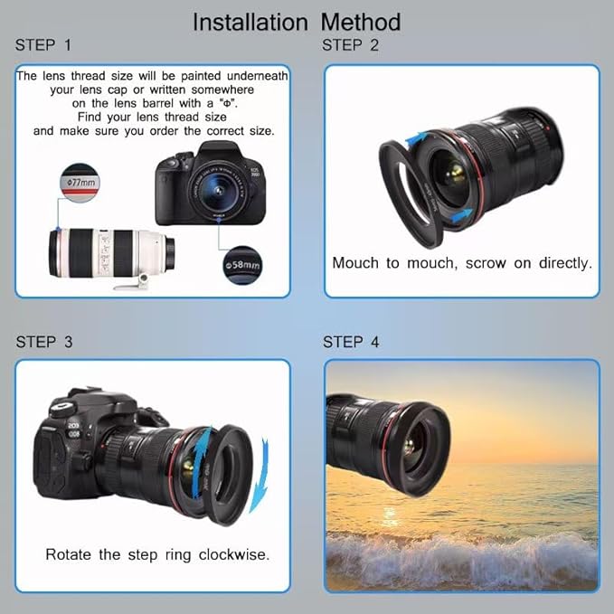 YAMAFOO 37mm to 30mm Step-Up Ring/Step Down Rings Filter Adapter for All Brands UV ND CPL Metal Ring Step-Up Rings Adapter Filter,Black(37-30)