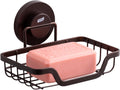 TAILI Soap Holder Bar Dish Suction Cup, Bar Shampoo Rack for Shower Wall, Draining Soap Saver Tray for Bathroom, Rustproof Stainless Steel Sponge Holder for Tub, Kitchen, Drill-Free, Brown