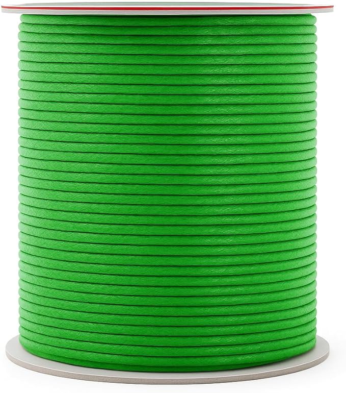 Mandala Crafts 2mm 109 Yards Green Cotton Waxed Cord for Jewelry Making Bracelet Cord Waxed String - Beading String Thread Jewelry Cords for Necklaces String