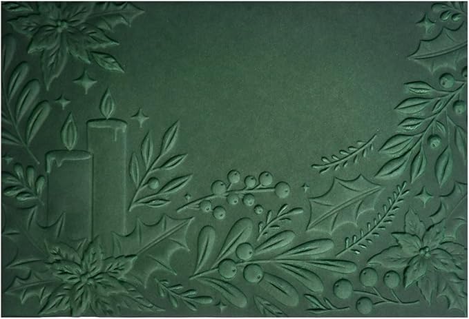 BAOFALI 3D Embossing Folder for Card Making, Flowers Lit Candles Clear Plastic Texture Fades Embossing Folder Template for Scrapbooking and Other Paper Craft Album Stamps DIY Decoration
