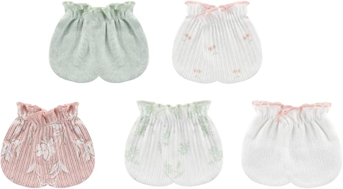 Baby Hat and Mittens Set Cotton Newborn Baby Hats Caps for Boys and Girls, 0-6 Months